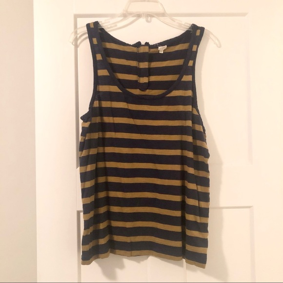 J. Crew Tops - Green and navy striped J. Crew tank
